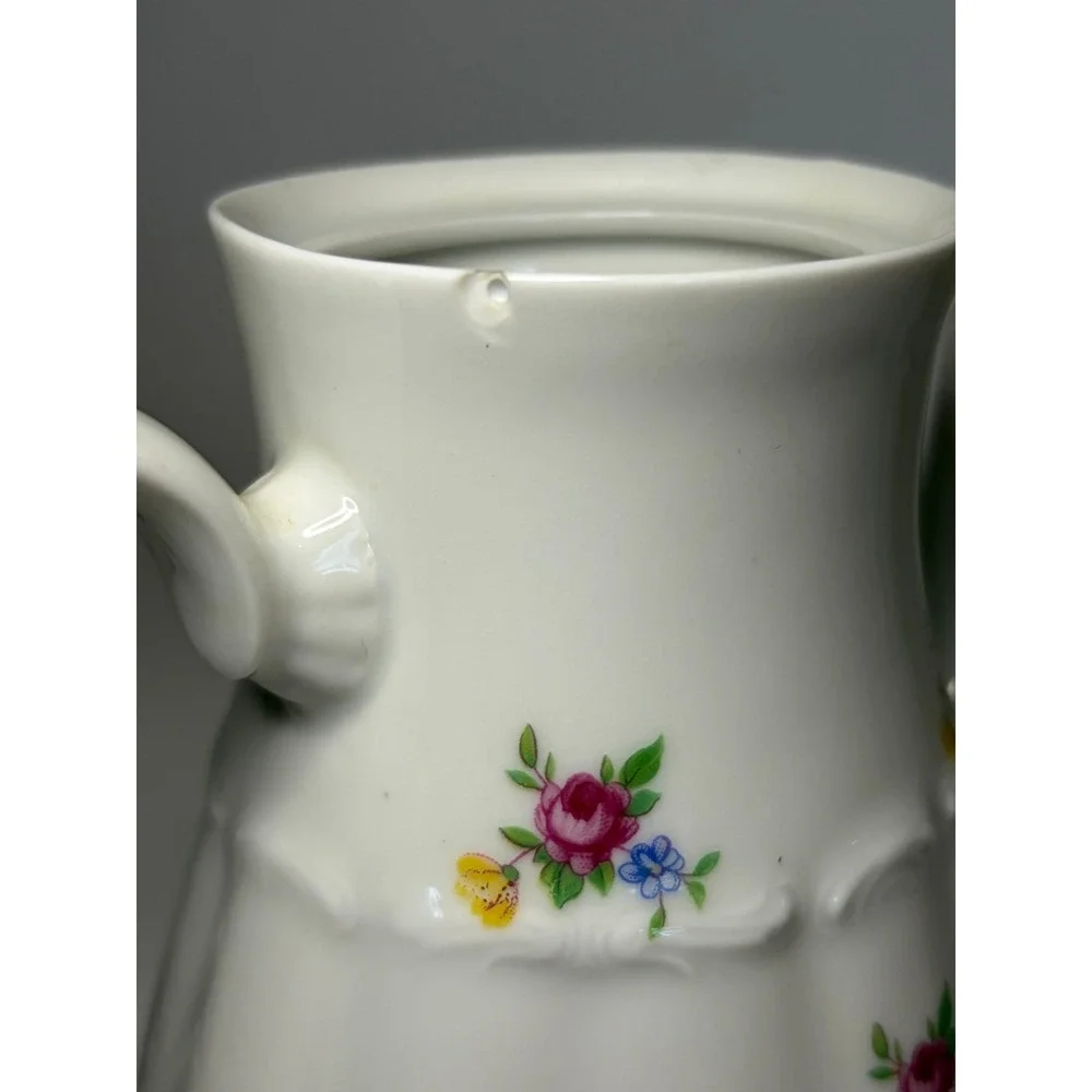 Vintage White Floral Teapot Tea Cup Saucer Polish CottageCore Coquette Girlie